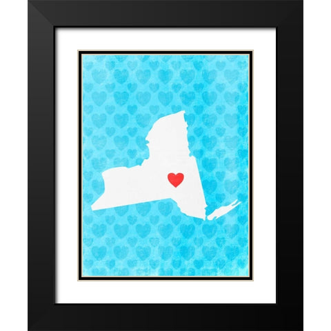 New York Love Black Modern Wood Framed Art Print with Double Matting by Prime, Marcus