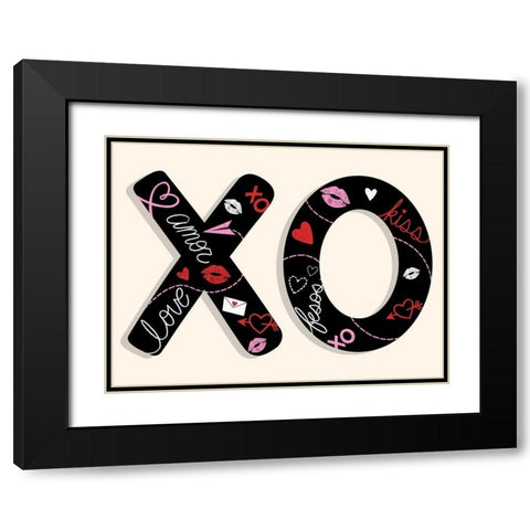 Tons Of XOs Black Modern Wood Framed Art Print with Double Matting by Prime, Marcus