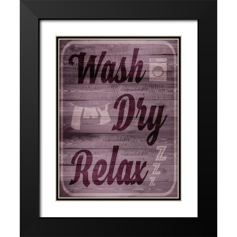 Wash Dry Relax Black Modern Wood Framed Art Print with Double Matting by Prime, Marcus