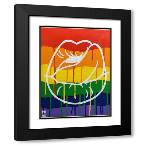 LGBTQIA Love Black Modern Wood Framed Art Print with Double Matting by Prime, Marcus