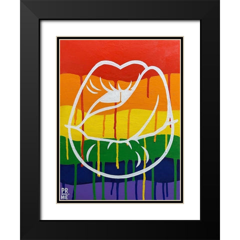 LGBTQIA Love Black Modern Wood Framed Art Print with Double Matting by Prime, Marcus