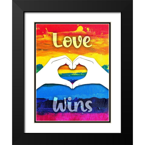 Love Wins Black Modern Wood Framed Art Print with Double Matting by Prime, Marcus