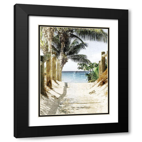 Beach Walk Black Modern Wood Framed Art Print with Double Matting by Prime, Marcus