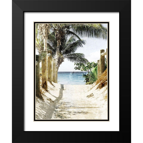 Beach Walk Black Modern Wood Framed Art Print with Double Matting by Prime, Marcus