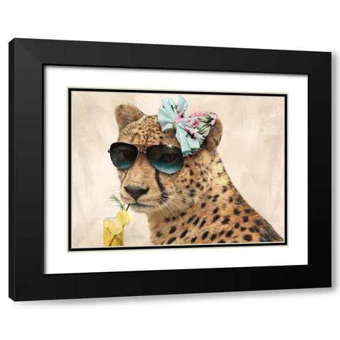 Cool Safari Cat Black Modern Wood Framed Art Print with Double Matting by Prime, Marcus