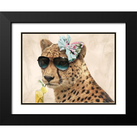 Cool Safari Cat Black Modern Wood Framed Art Print with Double Matting by Prime, Marcus