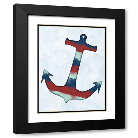 Stripped Anchor Black Modern Wood Framed Art Print with Double Matting by Prime, Marcus