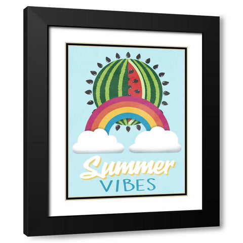 Summer Vibes Black Modern Wood Framed Art Print with Double Matting by Prime, Marcus