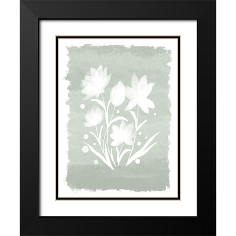Watercolor Florals 1 Black Modern Wood Framed Art Print with Double Matting by Prime, Marcus