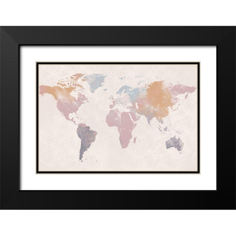 Oasis Map Black Modern Wood Framed Art Print with Double Matting by Prime, Marcus