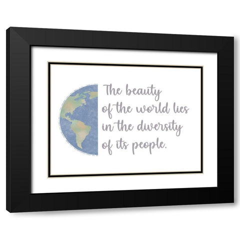 Diverse World Black Modern Wood Framed Art Print with Double Matting by Prime, Marcus