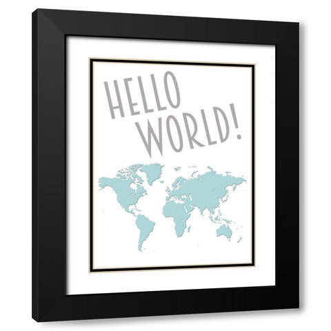 Hello World Black Modern Wood Framed Art Print with Double Matting by Prime, Marcus