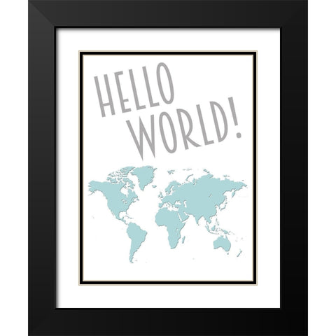 Hello World Black Modern Wood Framed Art Print with Double Matting by Prime, Marcus
