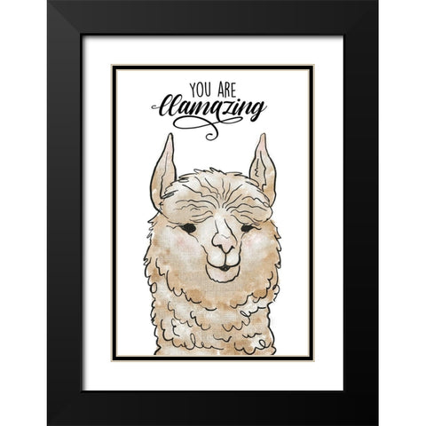 You Are Llamazing Black Modern Wood Framed Art Print with Double Matting by Prime, Marcus