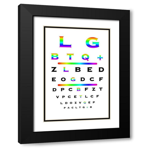LGBTQ Eye Exam Black Modern Wood Framed Art Print with Double Matting by Prime, Marcus
