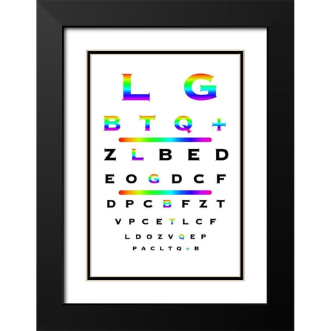 LGBTQ Eye Exam Black Modern Wood Framed Art Print with Double Matting by Prime, Marcus