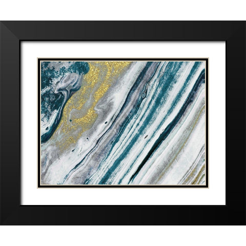 Golden Toned Stone 1 Black Modern Wood Framed Art Print with Double Matting by Prime, Marcus
