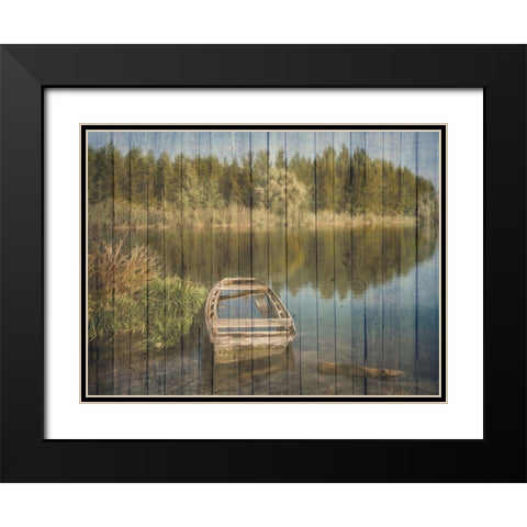 Relaxing Lake Black Modern Wood Framed Art Print with Double Matting by Prime, Marcus