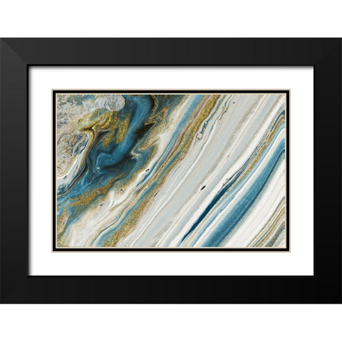 Azur Beauty In Gold Black Modern Wood Framed Art Print with Double Matting by Prime, Marcus