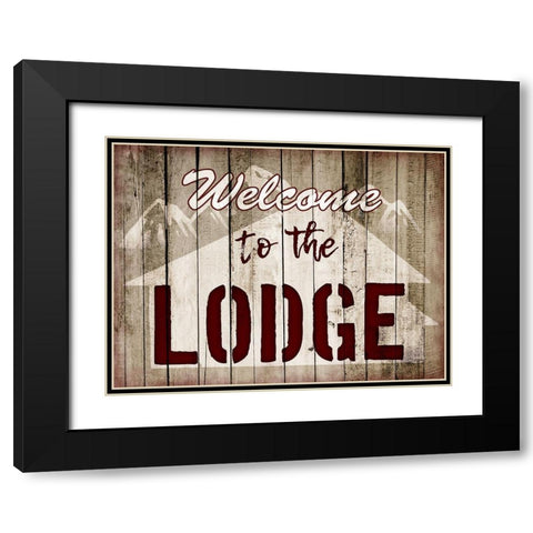 Welcome Lodge Black Modern Wood Framed Art Print with Double Matting by Prime, Marcus