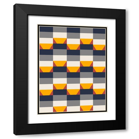 Shifting Patterns Black Modern Wood Framed Art Print with Double Matting by Prime, Marcus