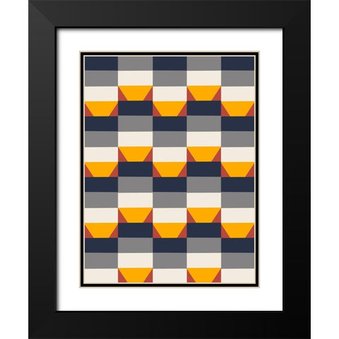 Shifting Patterns Black Modern Wood Framed Art Print with Double Matting by Prime, Marcus