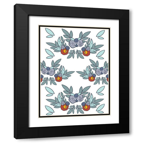 Floral Buddies Black Modern Wood Framed Art Print with Double Matting by Prime, Marcus