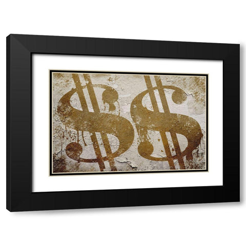 Dollar Signs Black Modern Wood Framed Art Print with Double Matting by Prime, Marcus
