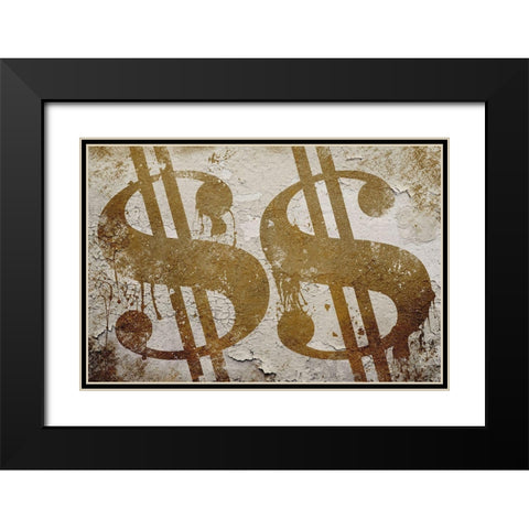 Dollar Signs Black Modern Wood Framed Art Print with Double Matting by Prime, Marcus