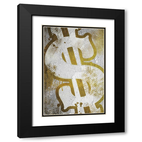 Dollar Sign Graff Black Modern Wood Framed Art Print with Double Matting by Prime, Marcus