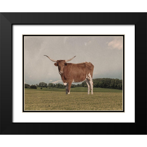 Desolate Steer Black Modern Wood Framed Art Print with Double Matting by Prime, Marcus