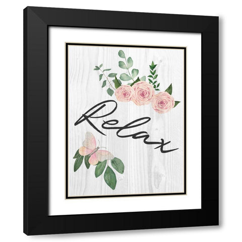 Relax Florals 1 Black Modern Wood Framed Art Print with Double Matting by Prime, Marcus