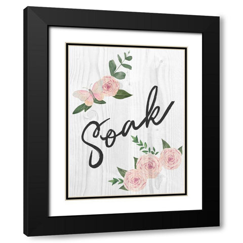 Soak Florals 1 Black Modern Wood Framed Art Print with Double Matting by Prime, Marcus