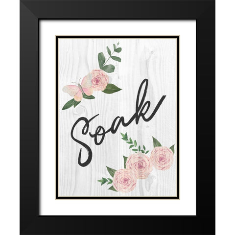 Soak Florals 1 Black Modern Wood Framed Art Print with Double Matting by Prime, Marcus