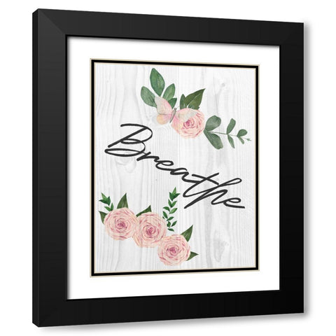 Breathe Florals 1 Black Modern Wood Framed Art Print with Double Matting by Prime, Marcus