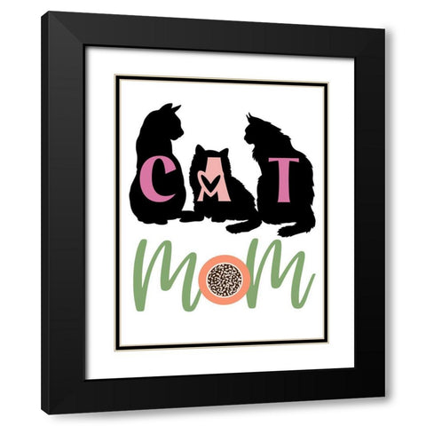 Cat Mom Black Modern Wood Framed Art Print with Double Matting by Prime, Marcus