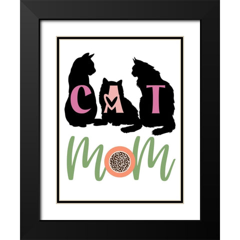 Cat Mom Black Modern Wood Framed Art Print with Double Matting by Prime, Marcus