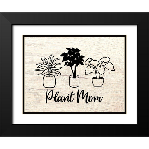 Plant Mom Illustration 2 Black Modern Wood Framed Art Print with Double Matting by Prime, Marcus