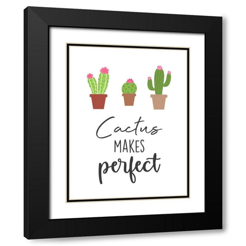 Cactus Makes Perfect Black Modern Wood Framed Art Print with Double Matting by Prime, Marcus