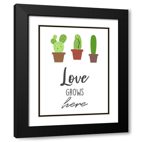 Love Grows Here Black Modern Wood Framed Art Print with Double Matting by Prime, Marcus