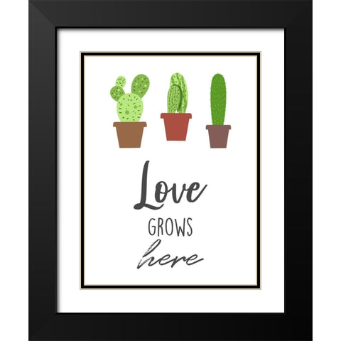 Love Grows Here Black Modern Wood Framed Art Print with Double Matting by Prime, Marcus