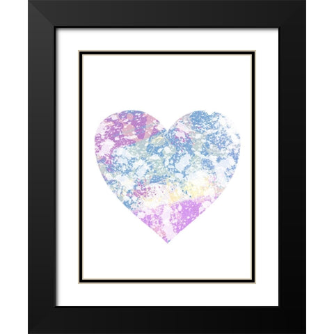 Splattered Heart Black Modern Wood Framed Art Print with Double Matting by Prime, Marcus