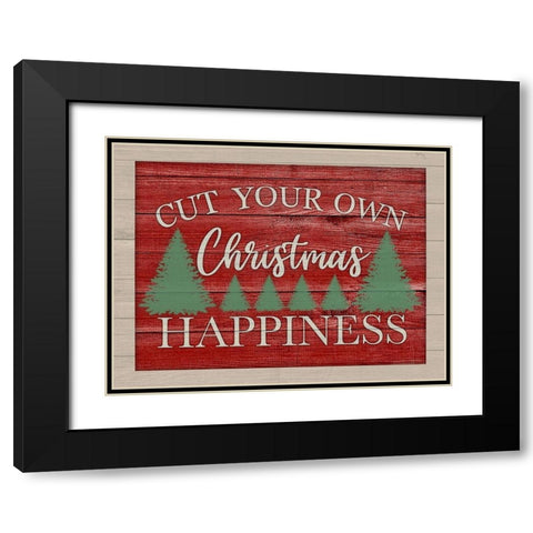 Christmas Happiness Black Modern Wood Framed Art Print with Double Matting by Prime, Marcus
