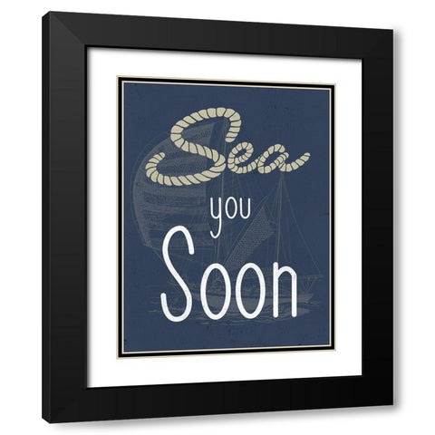 Sea You Soon Black Modern Wood Framed Art Print with Double Matting by Prime, Marcus