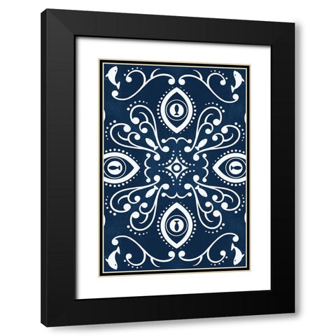 Coastal Pattern 1 Black Modern Wood Framed Art Print with Double Matting by Prime, Marcus