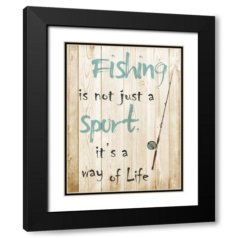 Fishing Sport Black Modern Wood Framed Art Print with Double Matting by Prime, Marcus