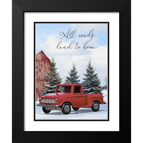 All Roads Lead To Home Black Modern Wood Framed Art Print with Double Matting by Prime, Marcus
