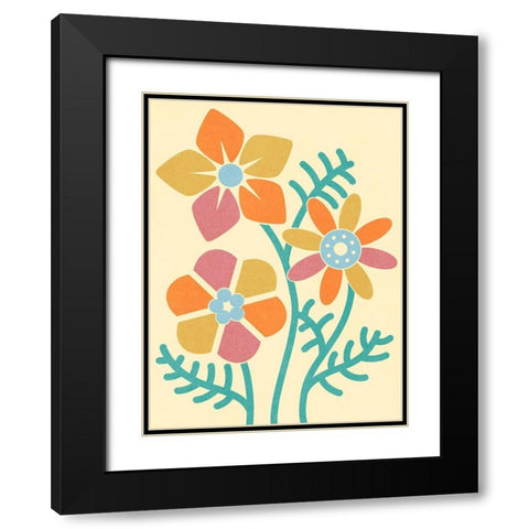 Split Blooms Black Modern Wood Framed Art Print with Double Matting by Prime, Marcus