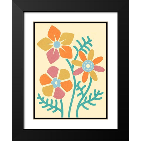 Split Blooms Black Modern Wood Framed Art Print with Double Matting by Prime, Marcus