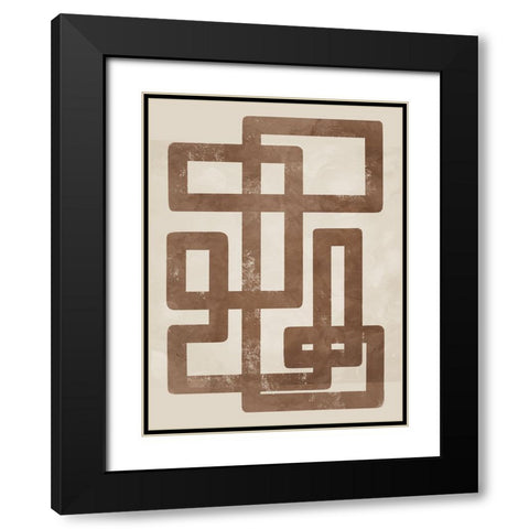 Happy Natural Sequence 1 Black Modern Wood Framed Art Print with Double Matting by Prime, Marcus